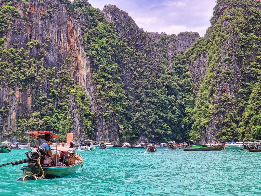 turquoise water in the Pi Leh lagoon during holidays in Thailand