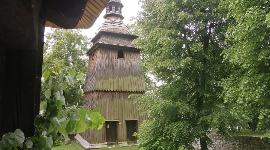the 19th century wooden peasant architecture in the open-air museum in a settlement of Lipowiec in the Polish Jura
